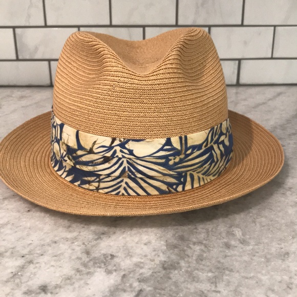 Dobbs Rosebud Straw Fedora Vintage 79 Sand Excellent size 7 1/2 - Picture 3 of 11